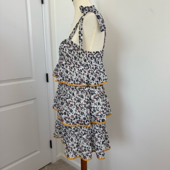 Tularosa Gloria Mini Dress Malibu Floral Revolve Size Medium Romantic Tiered - Picture 5 of 12